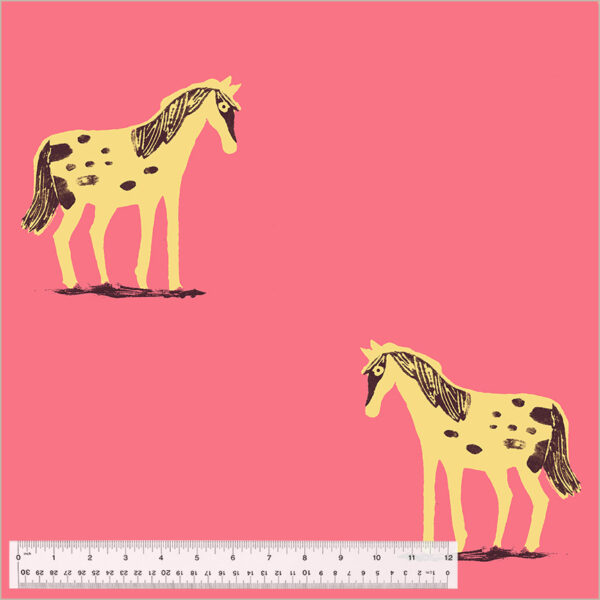 Windham Fabrics Heather Ross 108″ Quilt Back Meadows Wild Ponies Hot Pink