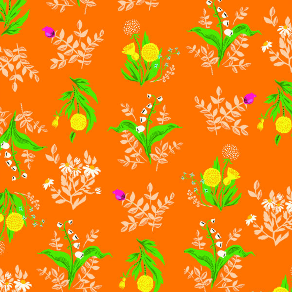 Windham - Heather Ross 20th Anniversary Bouquet Orange