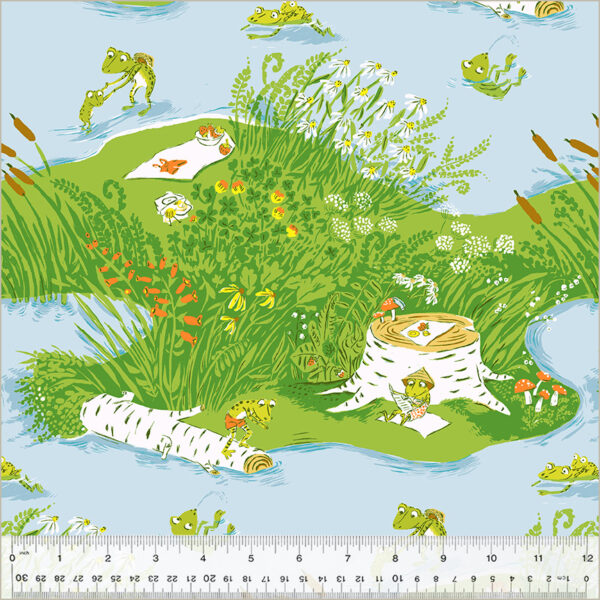 Windham Fabrics Heather Ross Studio Edit Frog Pond Blue