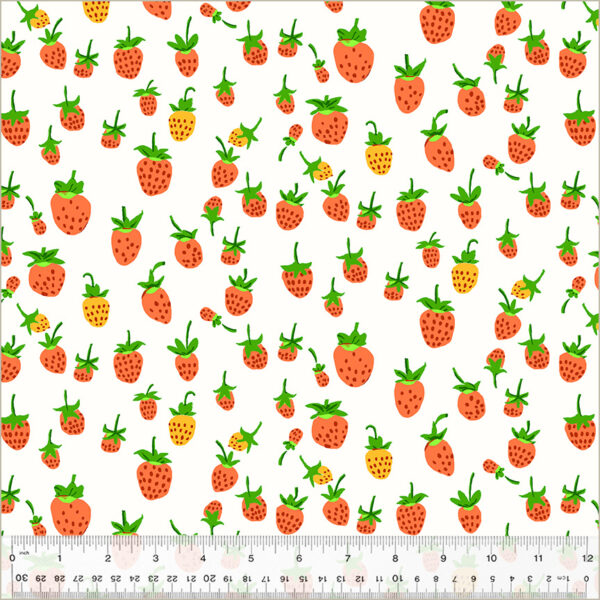 Windham Fabrics Heather Ross Studio Edit Strawberries White