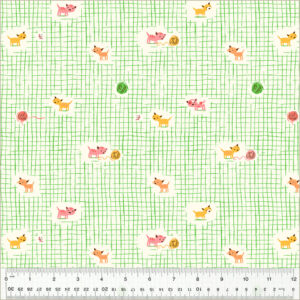 Windham Fabrics Heather Ross Studio Edit Kitten Plaid Green