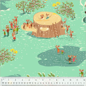 Windham Fabrics Heather Ross Studio Edit Christmas Mice Aqua
