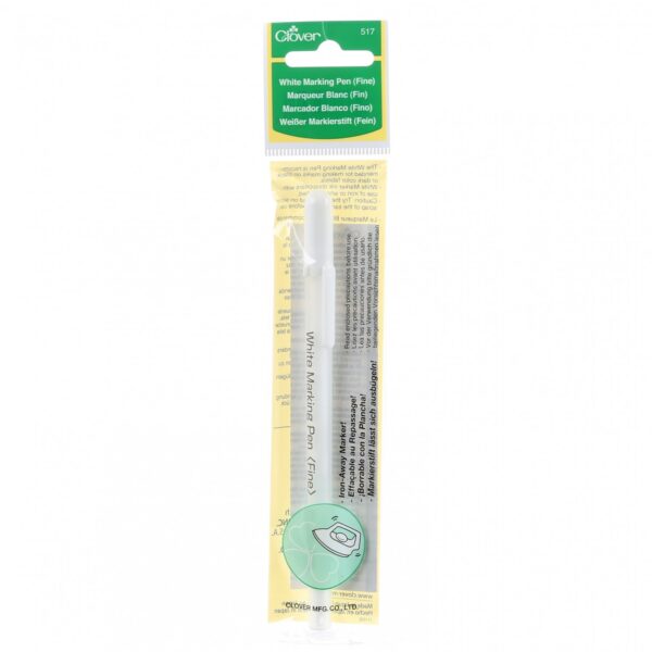 Clover Water Soluble or Iron Off Marking Pen White