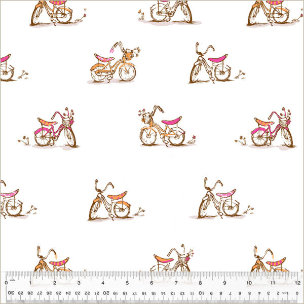 Windham Fabrics Heather Ross Studio Edit Dream Bike White
