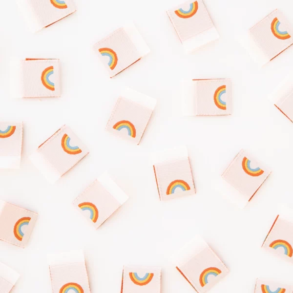 Sarah Hearts Mini Rainbow Woven Labels - Image 3
