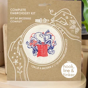 Hook, Line, and Tinker Knitting Octopus Complete Embroidery Kit