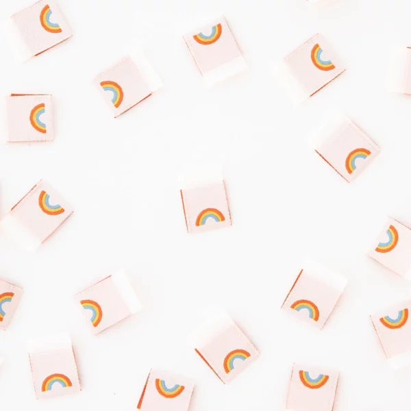 Sarah Hearts Mini Rainbow Woven Labels - Image 2