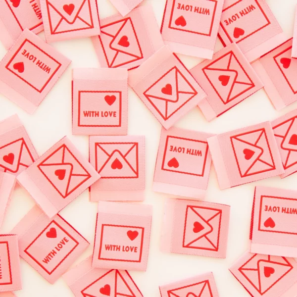 Sarah Hearts With Love Envelope Woven Labels - Image 3