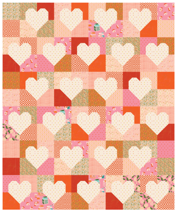 Quilty Love Patchwork Hearts II Sunrise Quilt Kit - Image 2