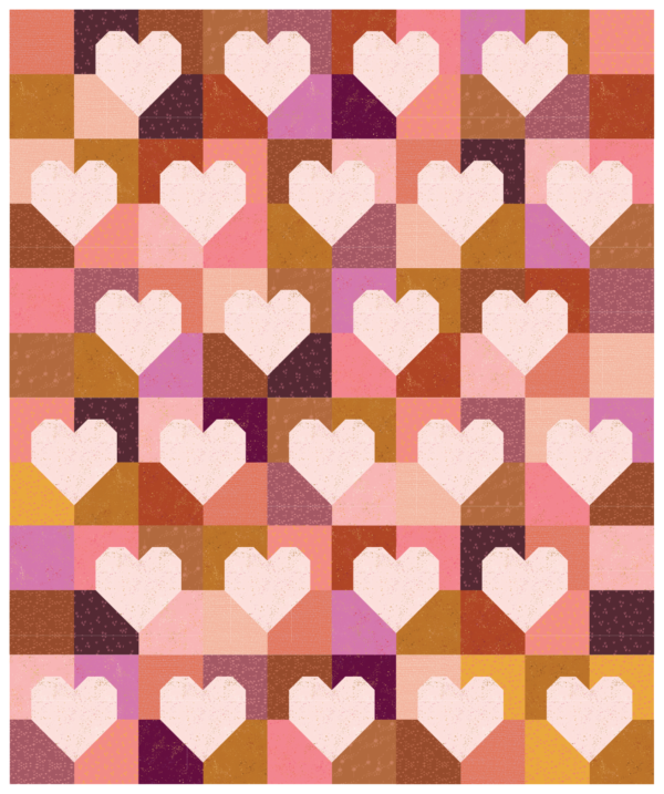 Quilty Love Patchwork Hearts II Sunset Quilt Kit - Image 2