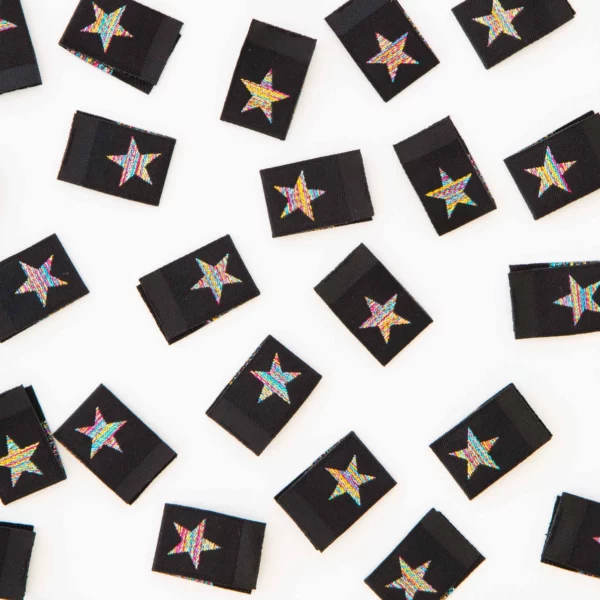 Sarah Hearts Metallic Rainbow Star Woven Labels - Image 3