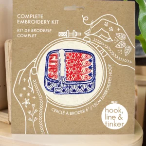 Hook, Line, and Tinker Sardines Complete Embroidery Kit