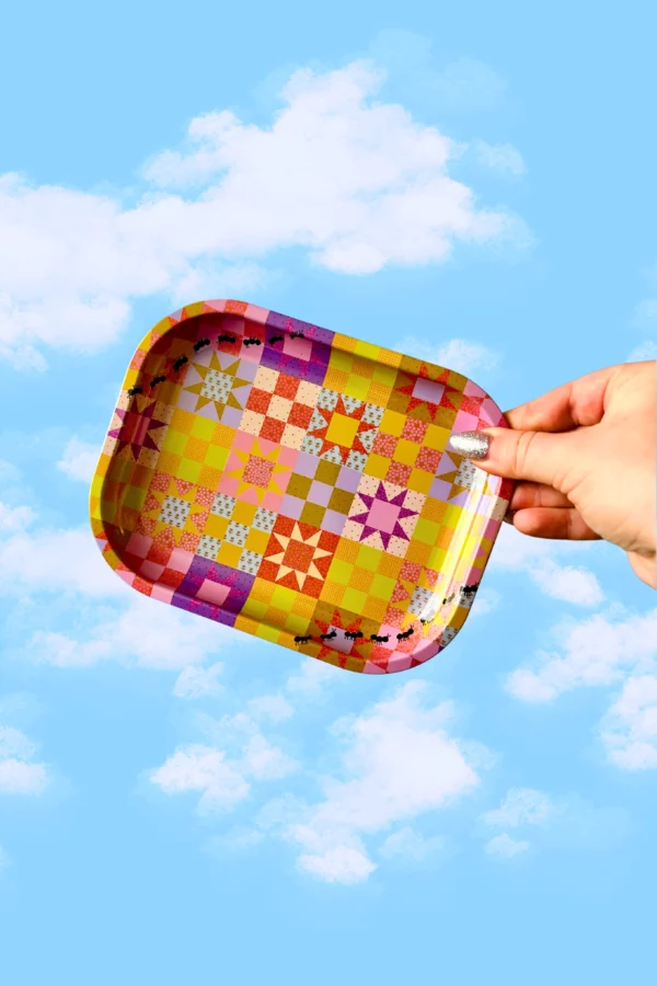 The Peach Fuzz Patchwork Quilt Tray