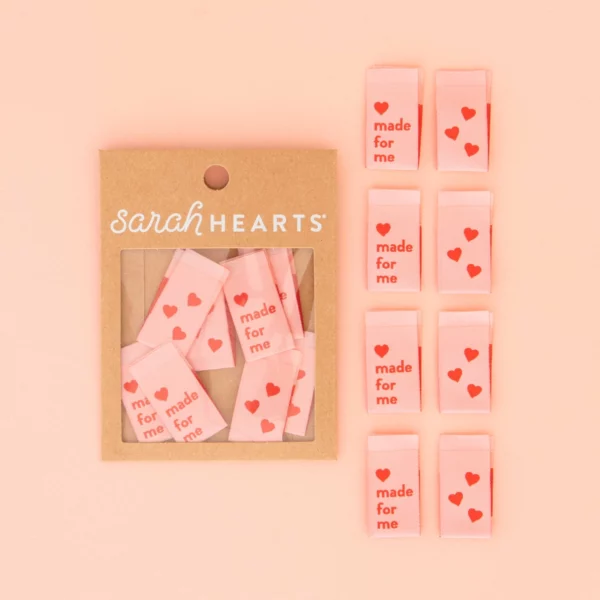 Sarah Hearts Made for Me Woven Labels