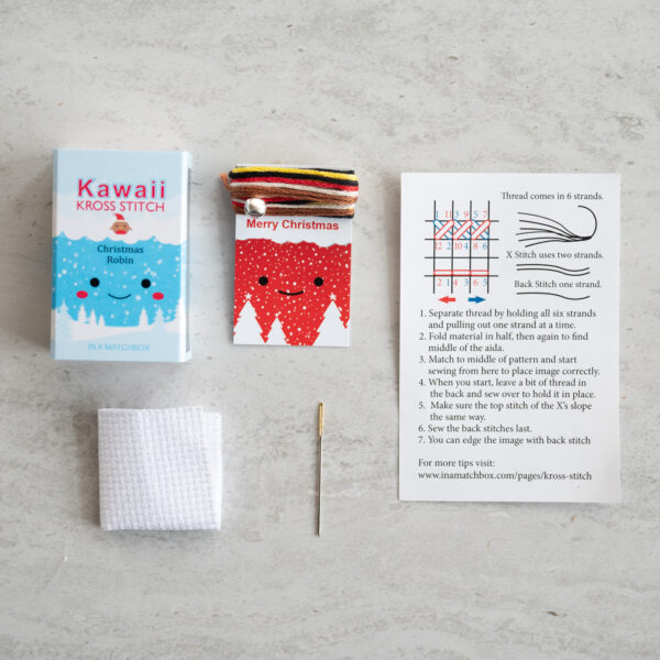 Marvling Bros Kawaii Cross Stitch Christmas Robin Perfect In a Matchbox - Image 2