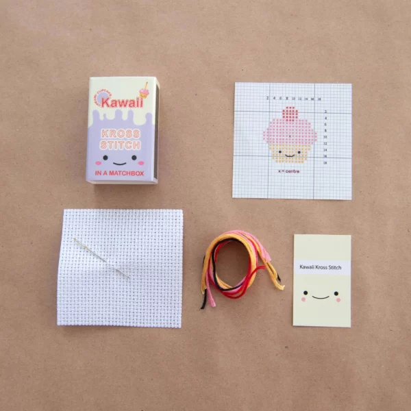 Marvling Bros Kawaii Cross Stitch Cup Cake Perfect In a Matchbox - Image 3