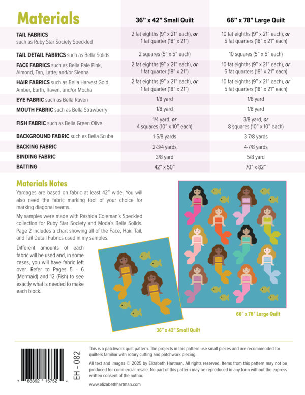 Elizabeth Hartman Mermaids Pattern. - Image 2