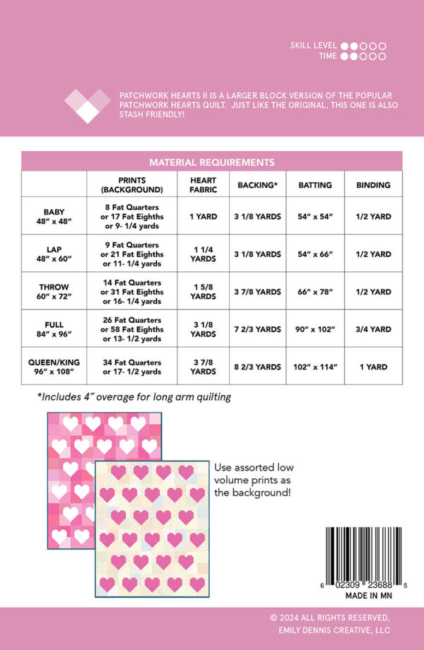 Quilty Love Patchwork Hearts II Pattern - Image 2