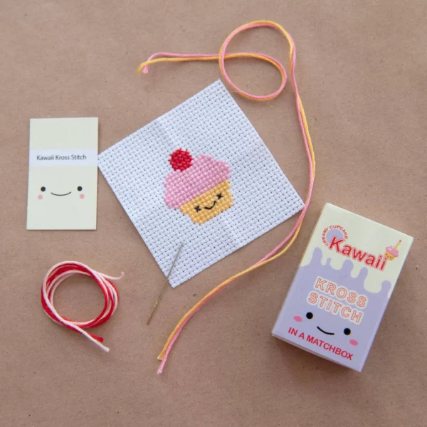 Marvling Bros Kawaii Cross Stitch Cup Cake Perfect In a Matchbox - Image 2