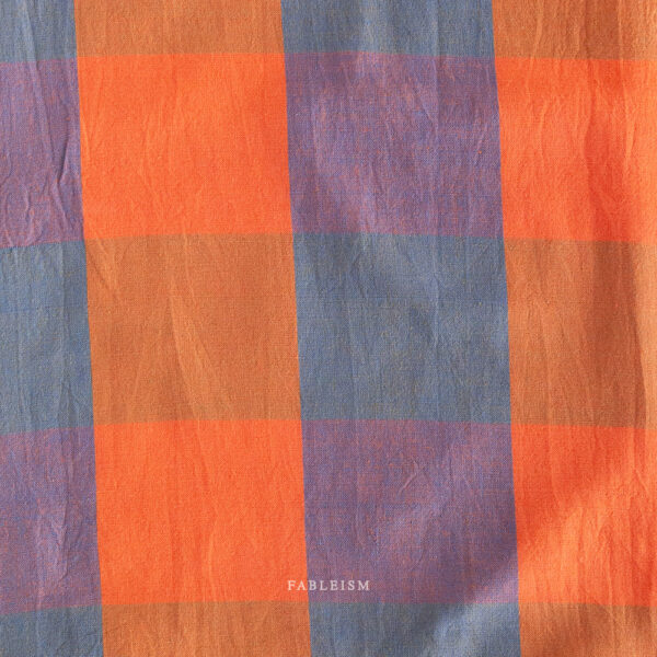 Fableism The House That Lars Built Swedish Holiday Plaid Cobalt Red - Image 2