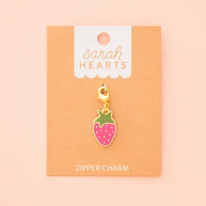 Sarah Hearts Strawberry Zipper Charm