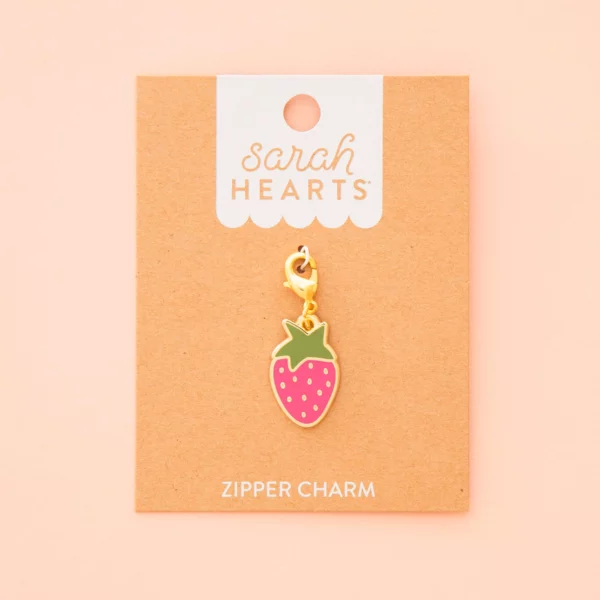 Sarah Hearts Strawberry Zipper Charm