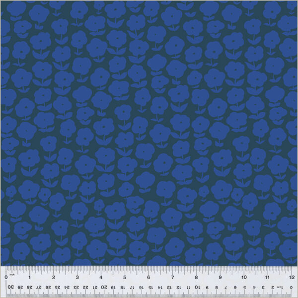 Windham Fabrics Heather Ross Ruby and Bee Blenders Puffy Daisy Ink Majorelle