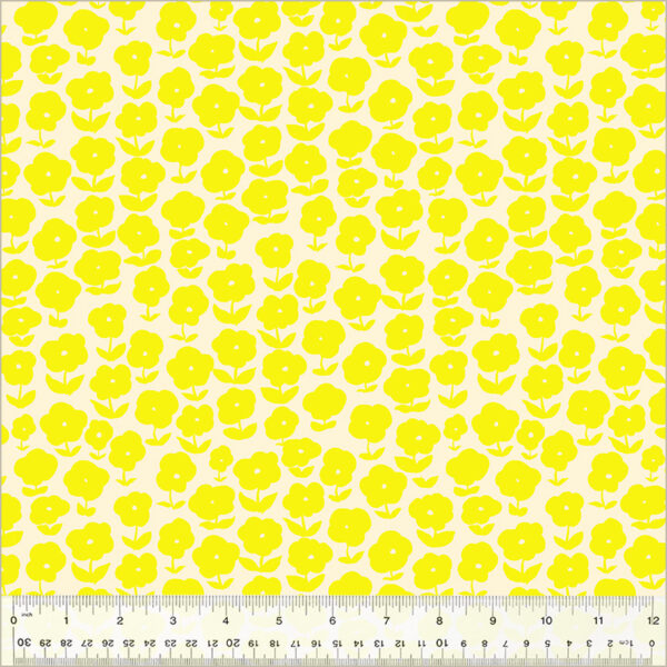 Windham Fabrics Heather Ross Ruby and Bee Blenders Puffy Daisy Vanilla Custard