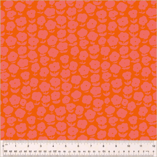 Windham Fabrics Heather Ross Ruby and Bee Blenders Puffy Daisy Capsicum