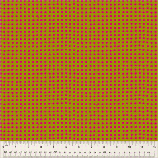 Windham Fabrics Heather Ross Ruby and Bee Blenders Dots Turmeric Dragonfruit