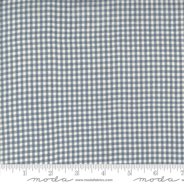 Moda Fabrics French General Woven Gingham 1/16th Woad Pearl