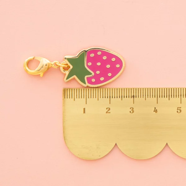 Sarah Hearts Strawberry Zipper Charm - Image 3