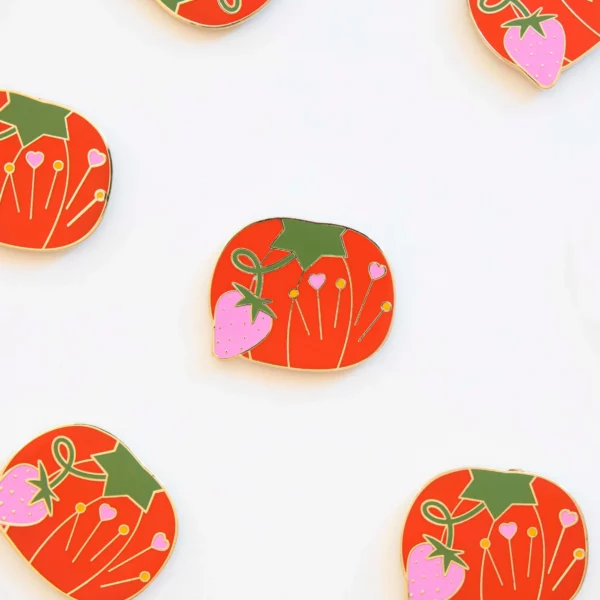 Sarah Hearts Tomato Pin Cushion Magnetic Needle Minder - Image 2