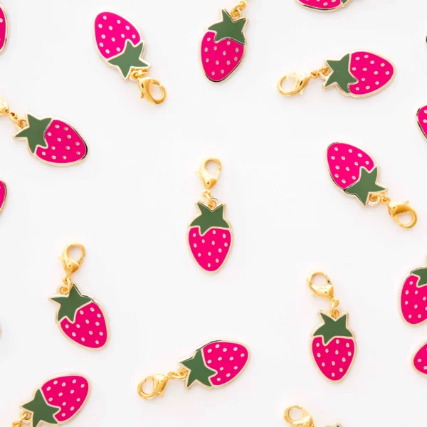 Sarah Hearts Strawberry Zipper Charm - Image 2