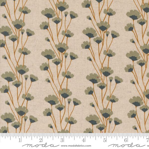 Moda Fabrics Jessica Rose Rainier Overcast Flower Chains Mochi Linen Eggshell