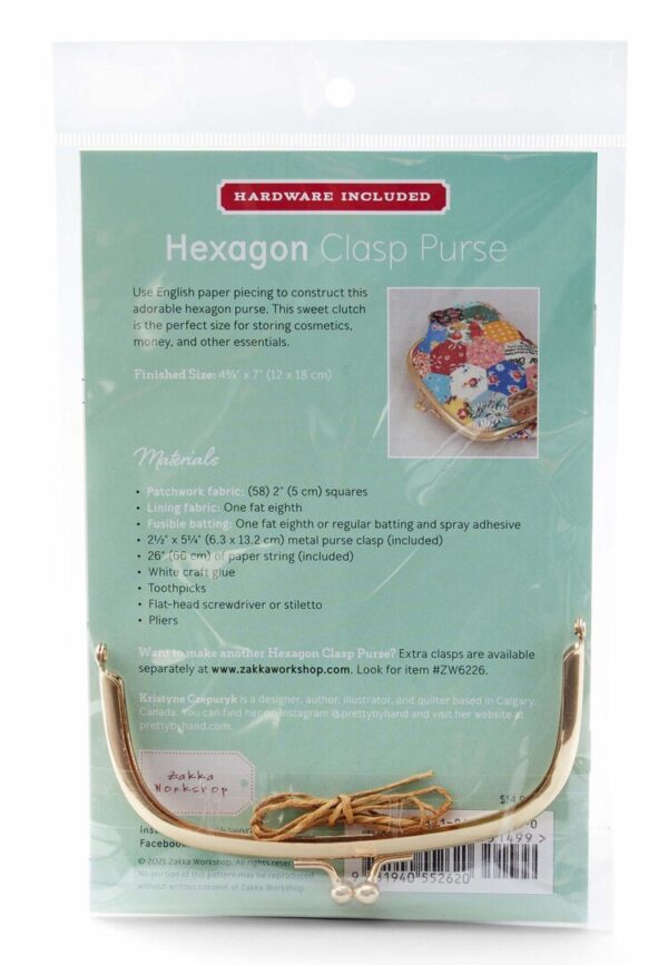 Zakka Workshop Hexagon Clasp Purse Pattern + Hardware - Image 2