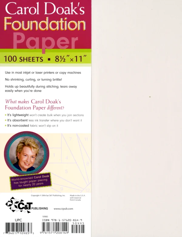 C&T Publishing Carol Doak's Foundation Paper Pack