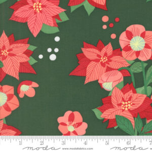Moda Fabrics Lizzy House Tiny Christmas Poinsettia Pine
