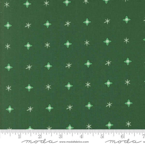 Moda Fabrics Lizzy House Tiny Christmas Stars Pine