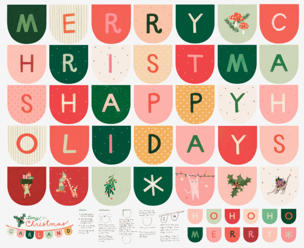 Moda Fabrics Lizzy House Tiny Christmas Garland