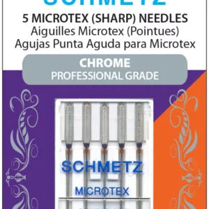 Schmetz Chrome Microtex Needle 5ct, Size 80/12