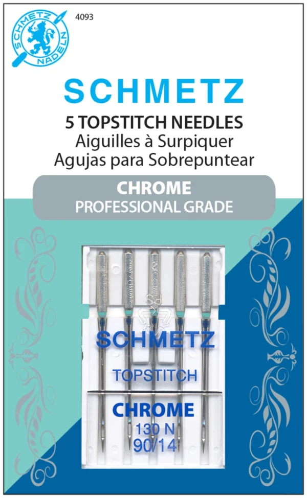 Schmetz Chrome Topstitch Needle 5ct, Size 90/14