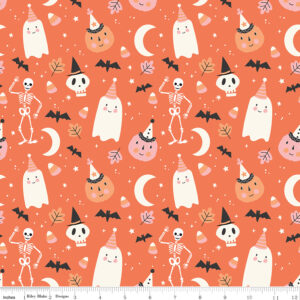 Riley Blake Designs My Minds Eye Hey Pumpkin Ghost Party Orange
