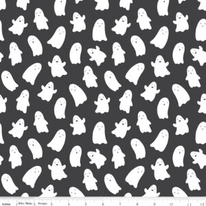Riley Blake Designs My Minds Eye Hey Pumpkin Ghosts Charcoal