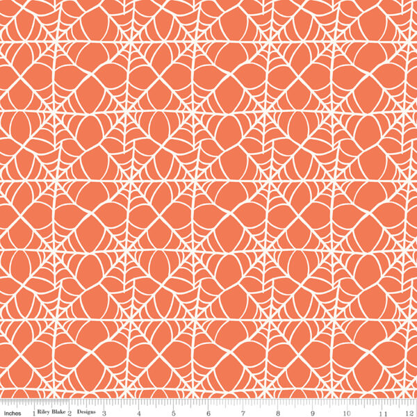 Riley Blake Designs My Minds Eye Hey Pumpkin Webs Orange