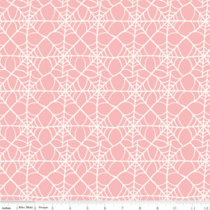 Riley Blake Designs My Minds Eye Hey Pumpkin Webs Pink (REMNANT)