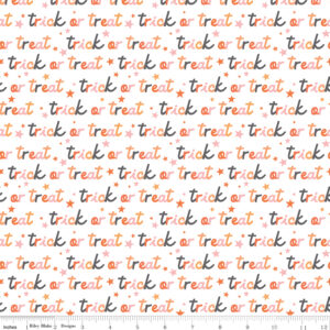Riley Blake Designs My Minds Eye Hey Pumpkin Trick or Treat White