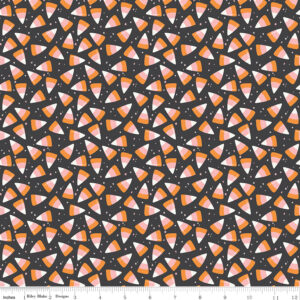 Riley Blake Designs My Minds Eye Hey Pumpkin Candy Corn Charcoal