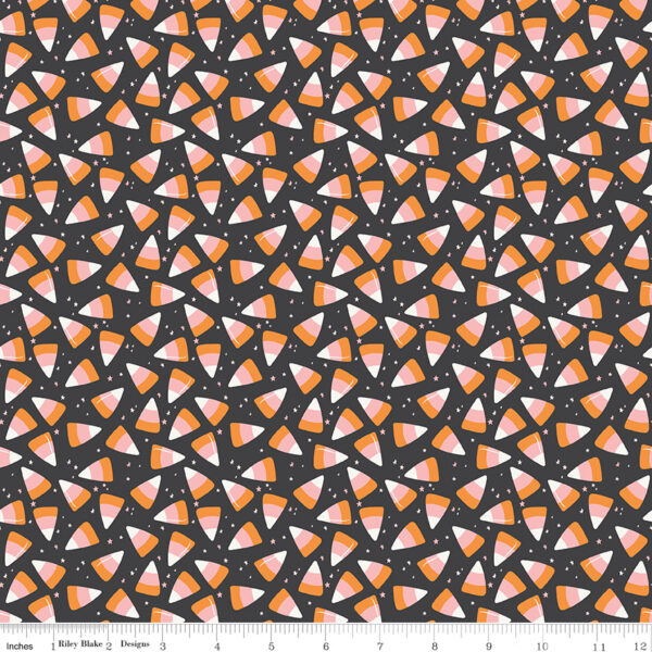 Riley Blake Designs My Minds Eye Hey Pumpkin Candy Corn Charcoal