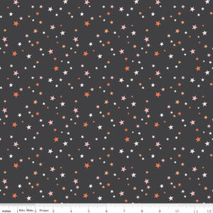 Riley Blake Designs My Minds Eye Hey Pumpkin Stars Charcoal